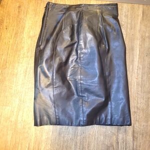 Byrnes & Baker Black Leather Pencil Skirt , size 8